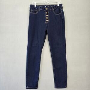 One Republic For All Blue Skinny Jeans Dark Wash Denim Button Fly Womens Size 12